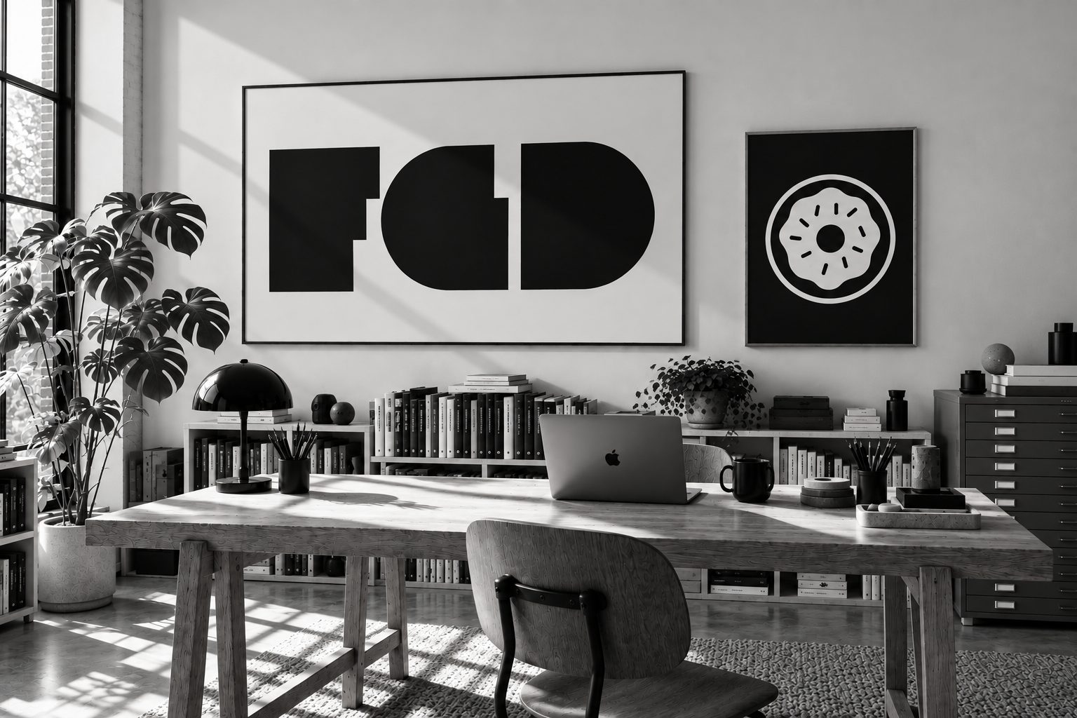 Marcelo Reis Melo’s studio in Stockholm, where the FGD Designers fonts are drawn